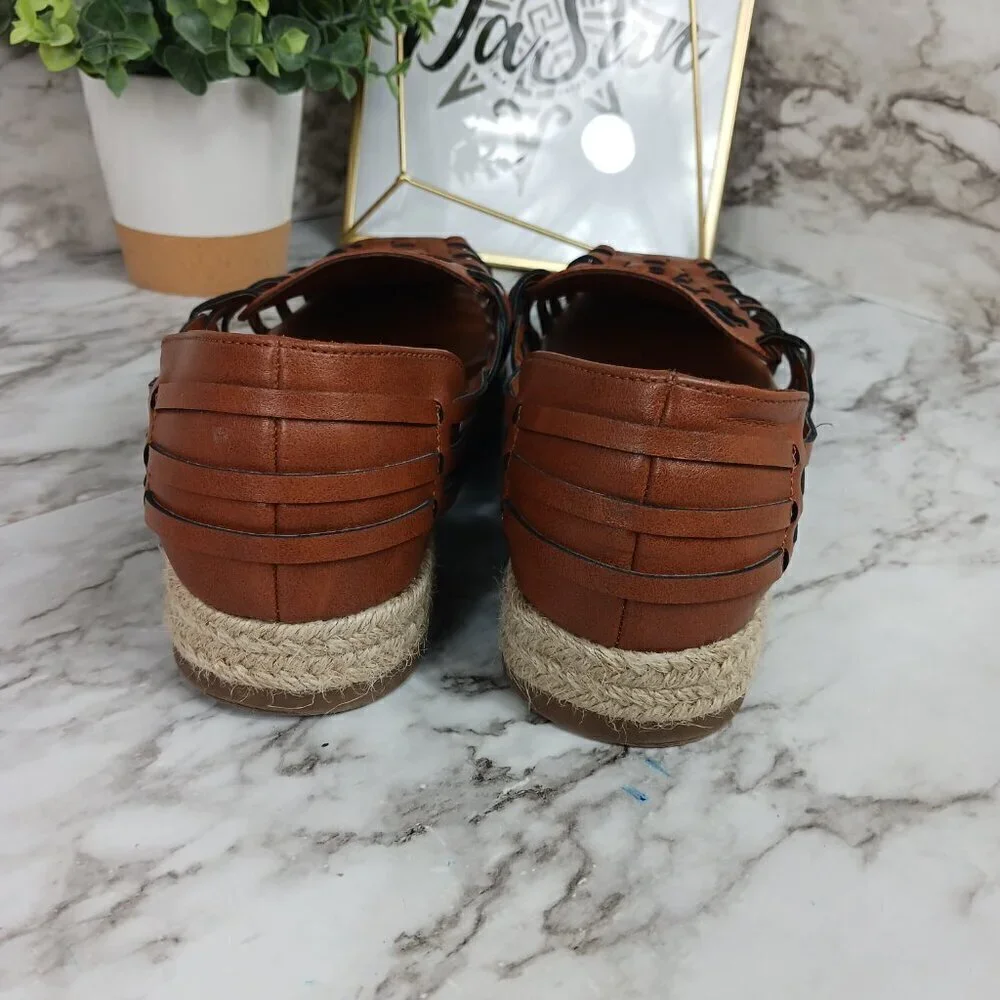 SAM & LIBBY Women's Asha Espadrille Saddle Slip-On Shoes Brown Size 9